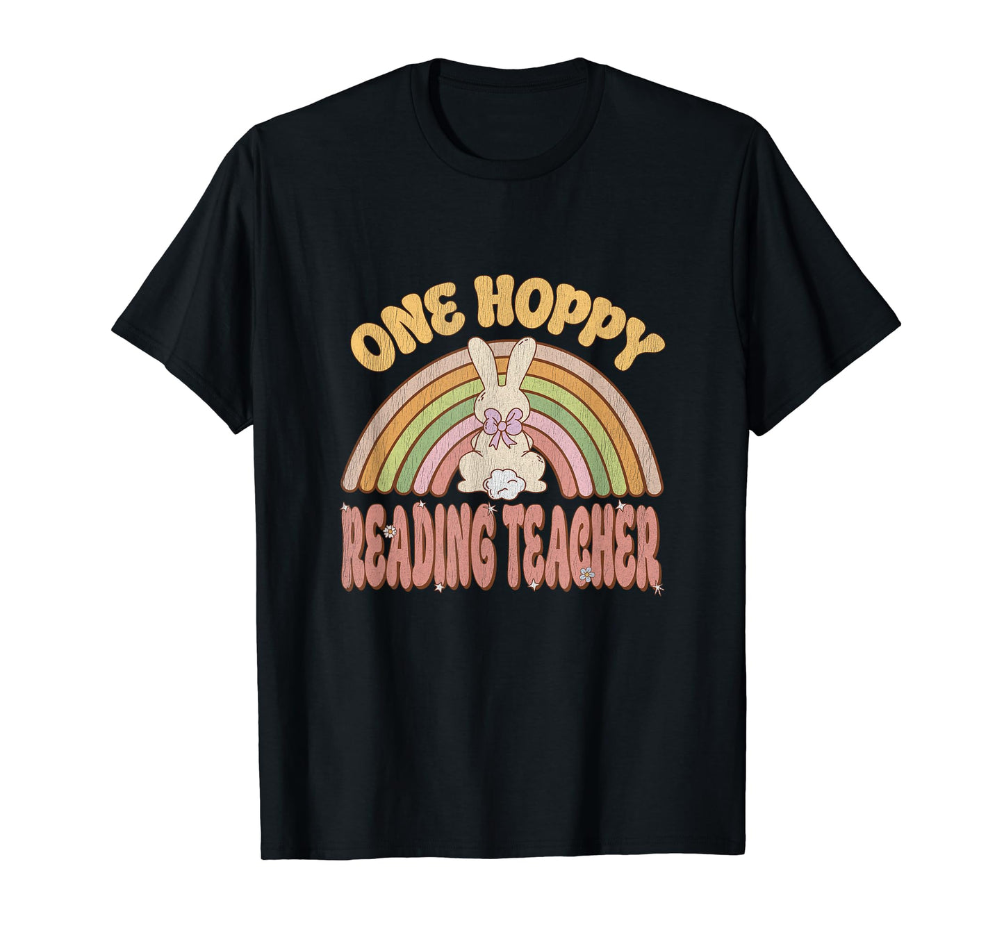 One Hoppy Reading Teacher Bunny Easter T-Shirt - Streetwear Style Unisex - T-Shirt, Sweatshirt, Hoodie