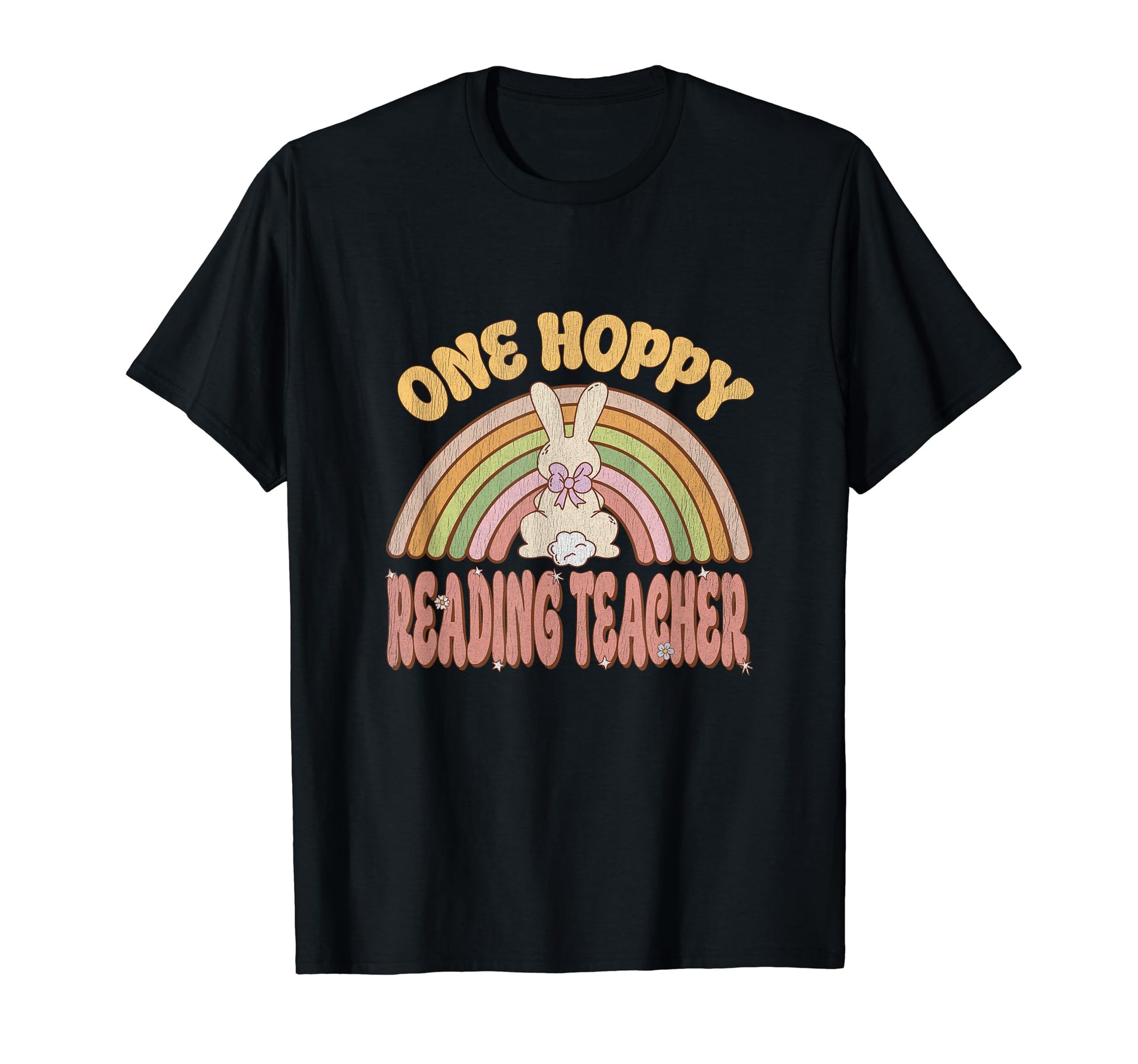 One Hoppy Reading Teacher Bunny Easter T-Shirt - Streetwear Style Unisex - T-Shirt, Sweatshirt, Hoodie