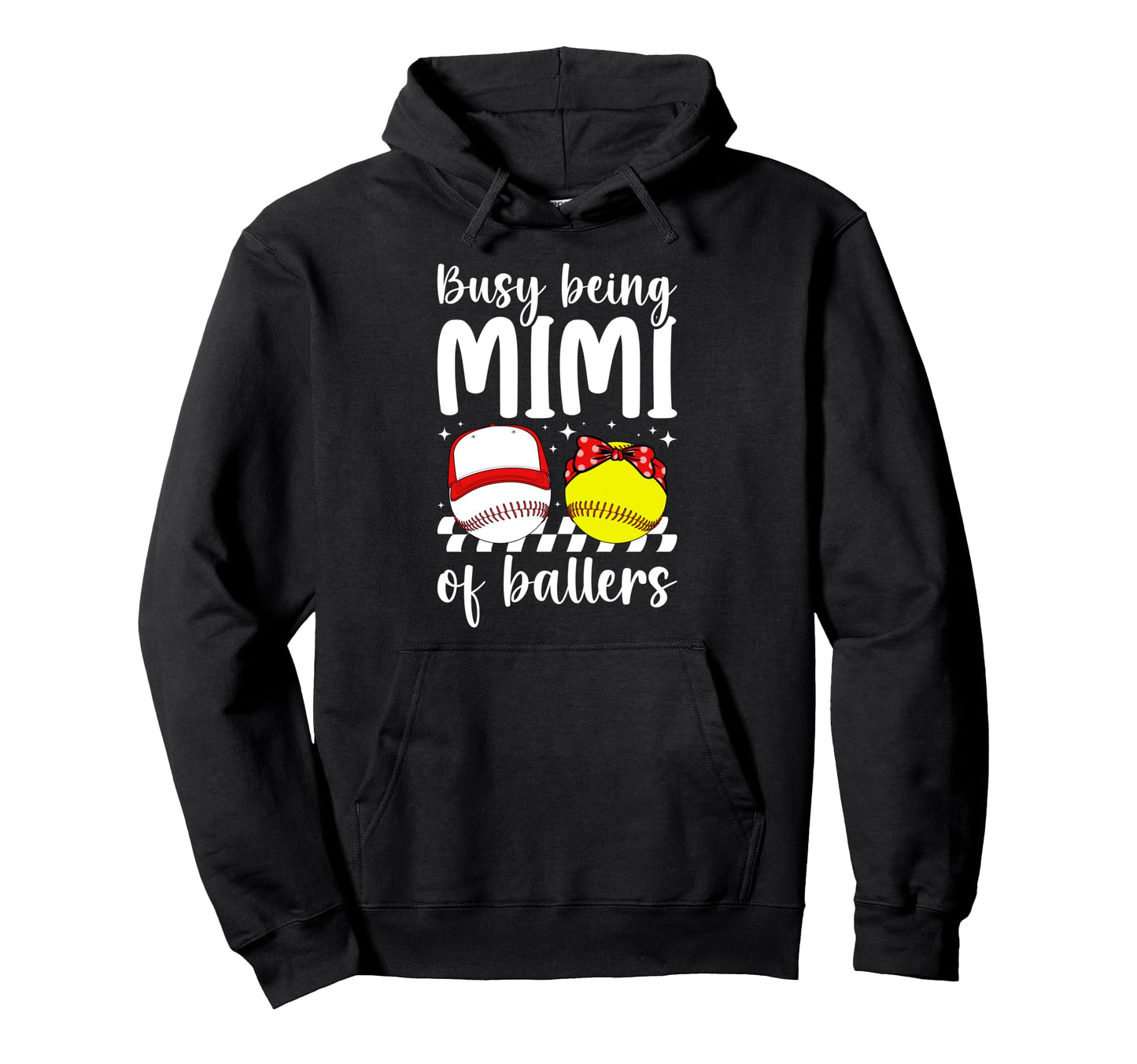 Busy Being Mimi Ballers Baseball Hoodie - Minimalist Print for Adults - T-Shirt, Sweatshirt, Hoodie