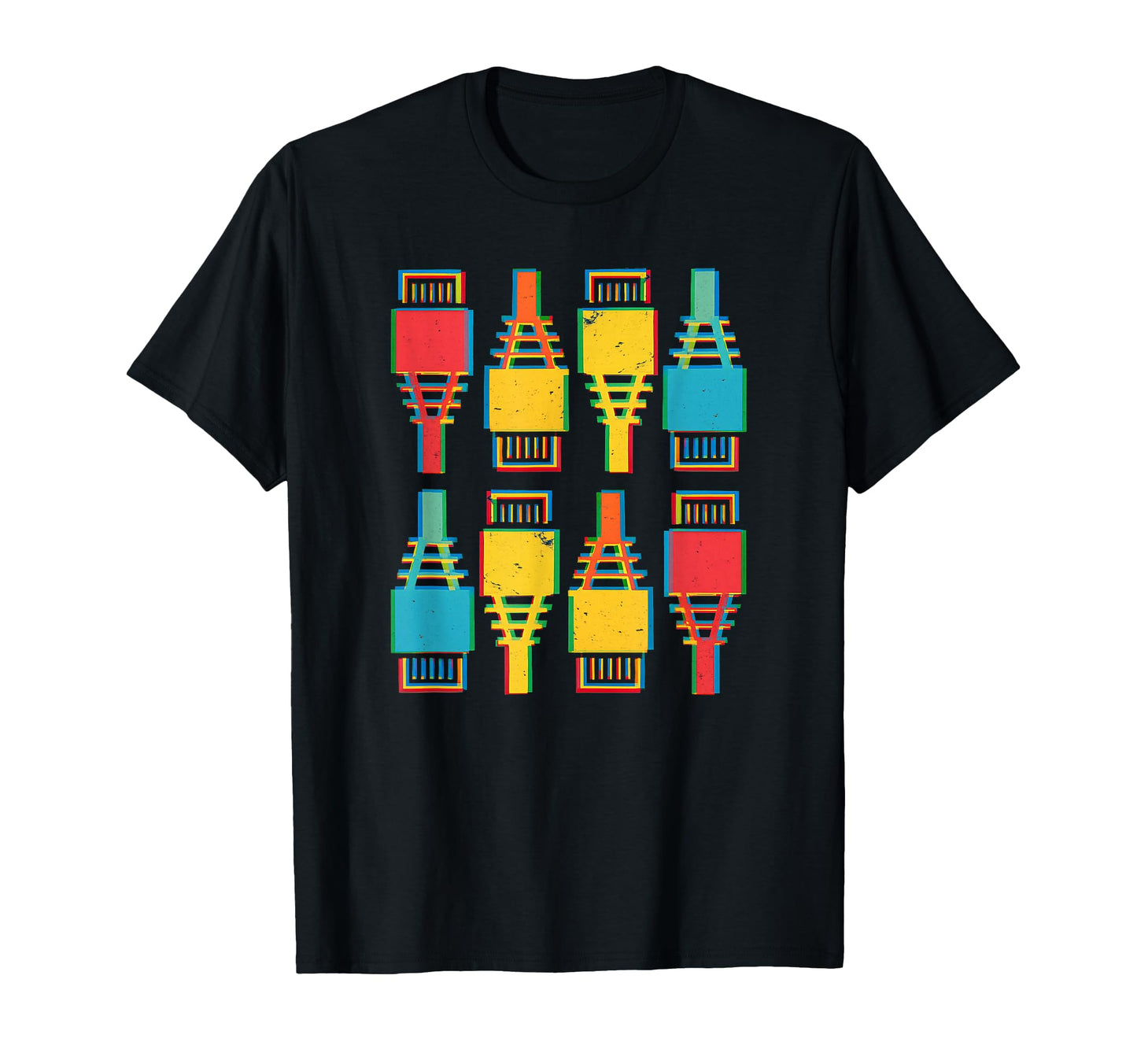 Glitch Rj 45 Ethernet Connectors T-Shirt - Streetwear Style for Adults - T-Shirt, Sweatshirt, Hoodie