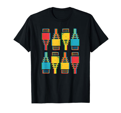 Glitch Rj 45 Ethernet Connectors T-Shirt - Streetwear Style for Adults - T-Shirt, Sweatshirt, Hoodie