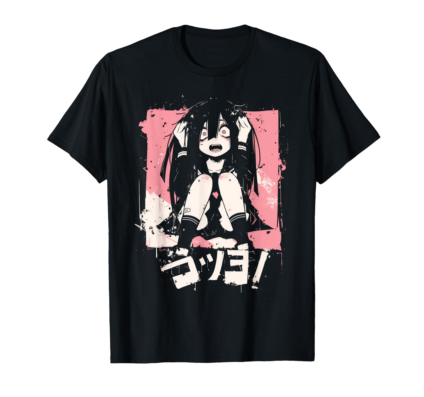 Goth Grunge Demon Anime Waifu Horror T-Shirt - Custom Art Print Men Women - T-Shirt, Sweatshirt, Hoodie