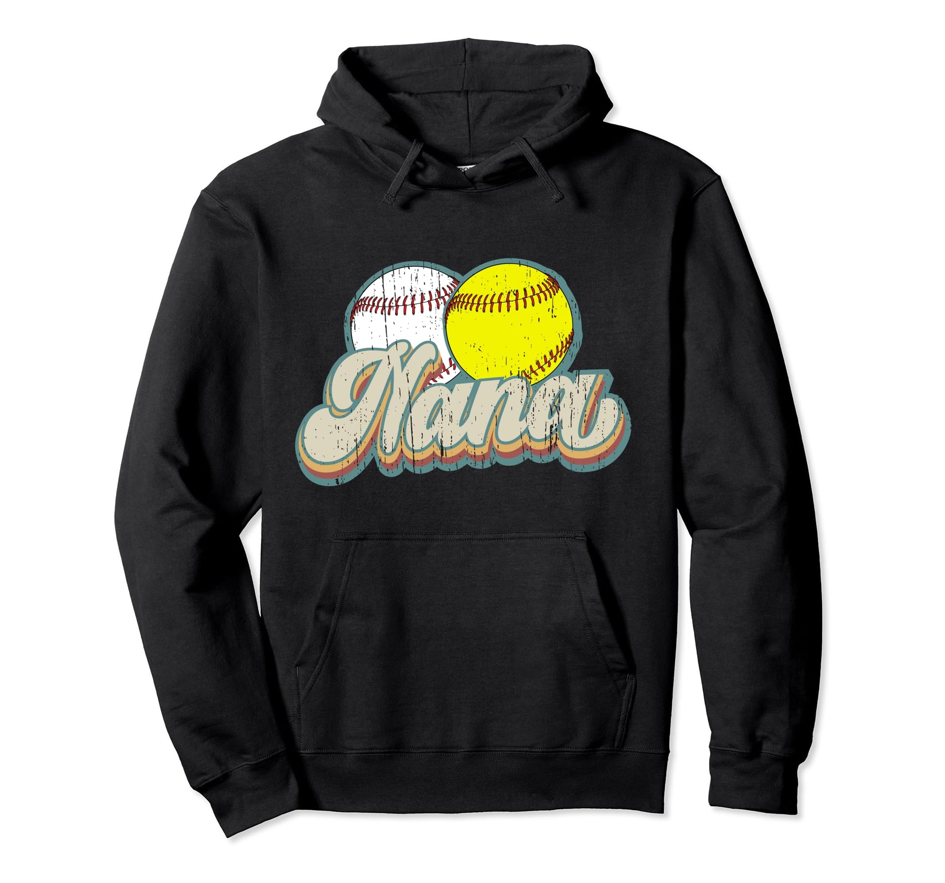 Baseball Softball Nana Grandma Softball Hoodie - Unique Graphic Men Women - T-Shirt, Sweatshirt, Hoodie