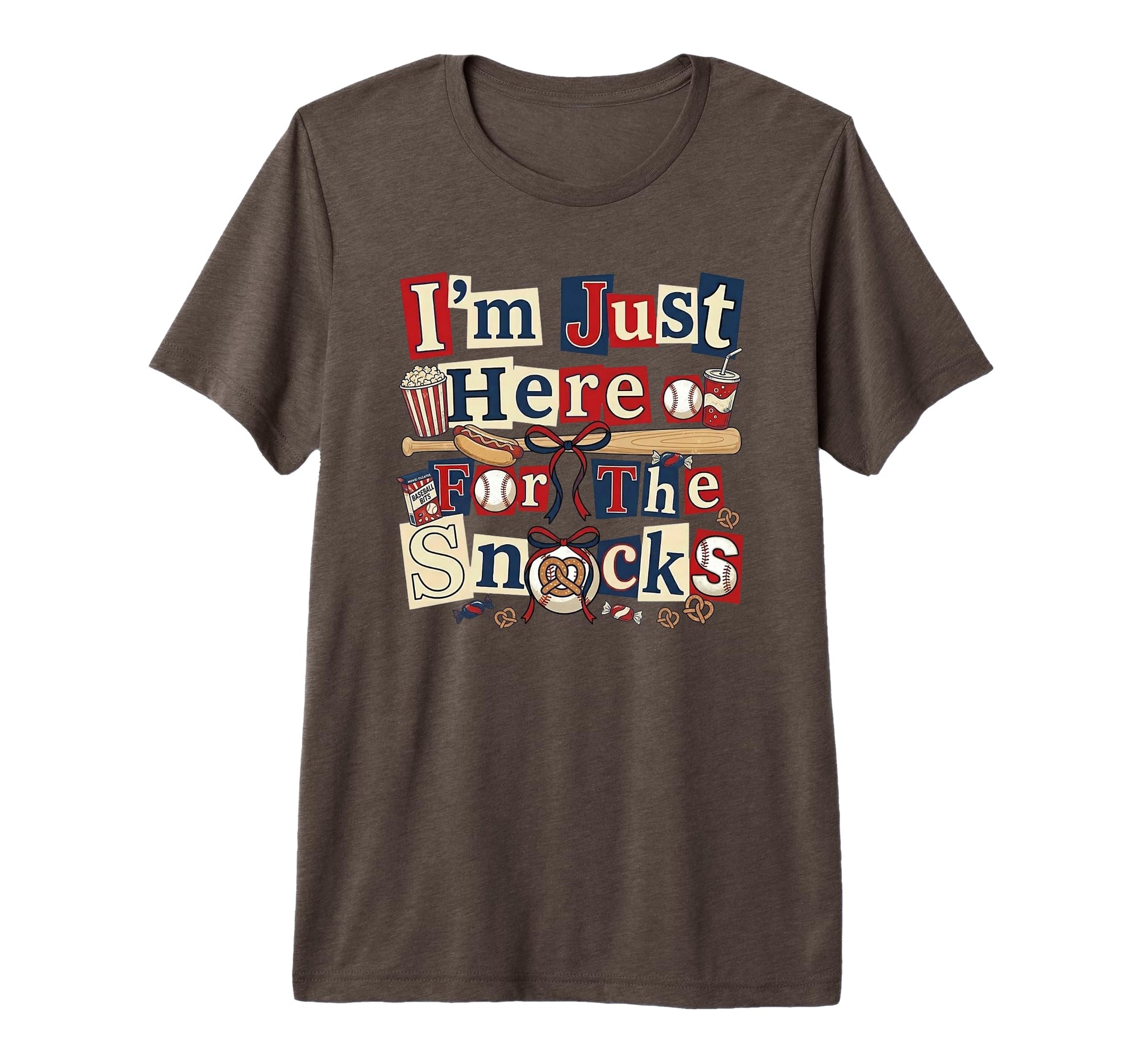 Im Just Here Snacks Baseball Game Day T-Shirt - Fun Novelty Design Unisex - T-Shirt, Sweatshirt, Hoodie