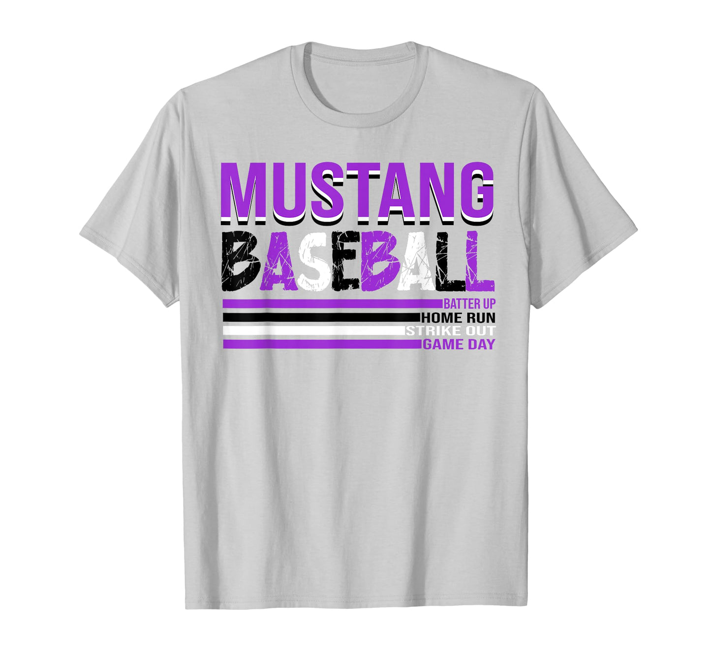 Mustang Baseball Mom Purple Mustangs T-Shirt - Casual Everyday Wear Unisex - T-Shirt, Sweatshirt, Hoodie