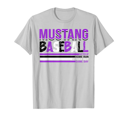 Mustang Baseball Mom Purple Mustangs T-Shirt - Casual Everyday Wear Unisex - T-Shirt, Sweatshirt, Hoodie
