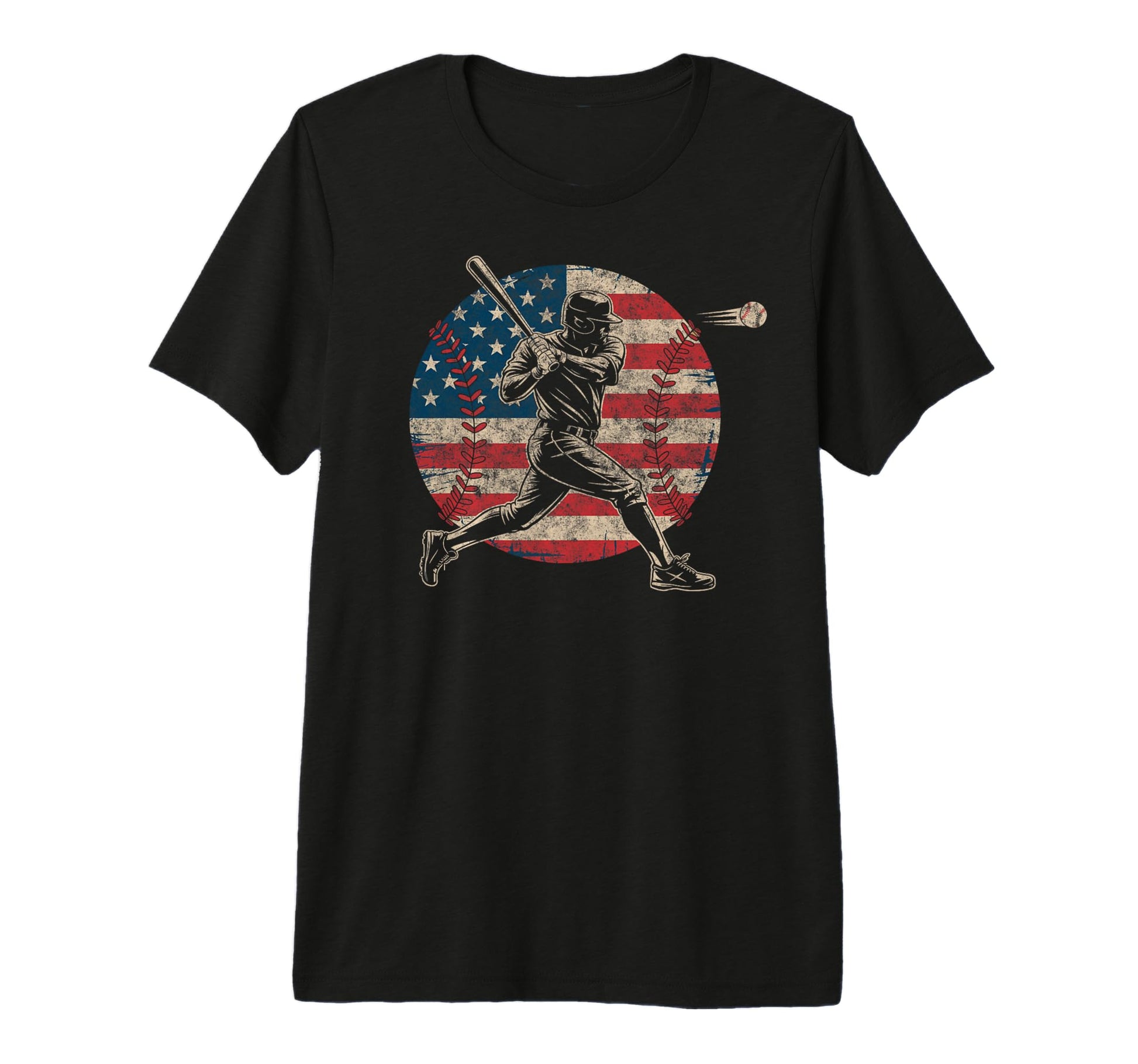 Baseball Us Flag Baseball Lover T-Shirt - Casual Everyday Wear for Adults - T-Shirt, Sweatshirt, Hoodie