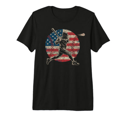 Baseball Us Flag Baseball Lover T-Shirt - Casual Everyday Wear for Adults - T-Shirt, Sweatshirt, Hoodie