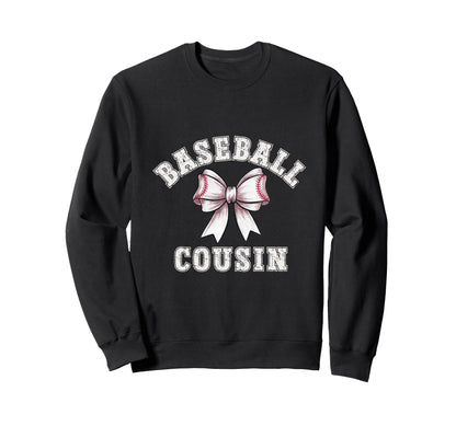 Coquette Baseball Cousin Bow Sweatshirt - Casual Everyday Wear Men Women - T-Shirt, Sweatshirt, Hoodie