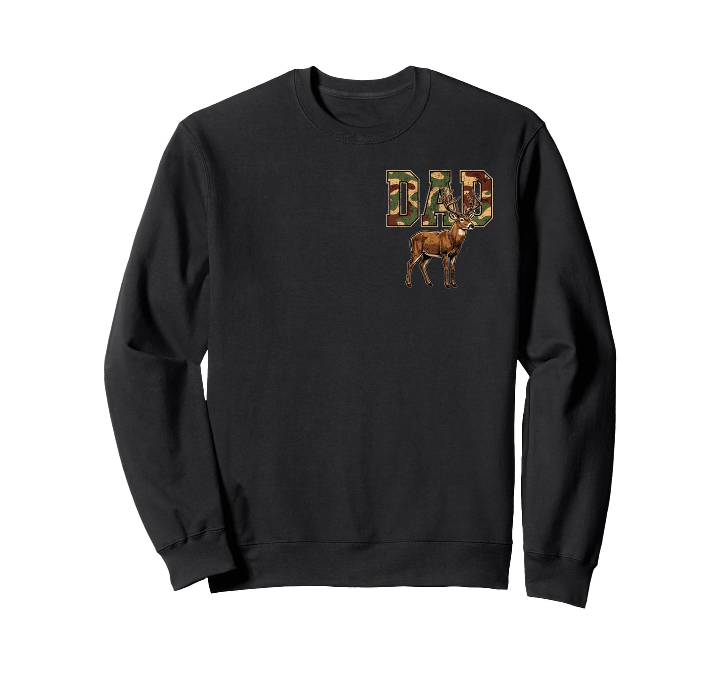 Camo Dad Whitetail Buck Deer Sweatshirt - Streetwear Style for Adults - T-Shirt, Sweatshirt, Hoodie