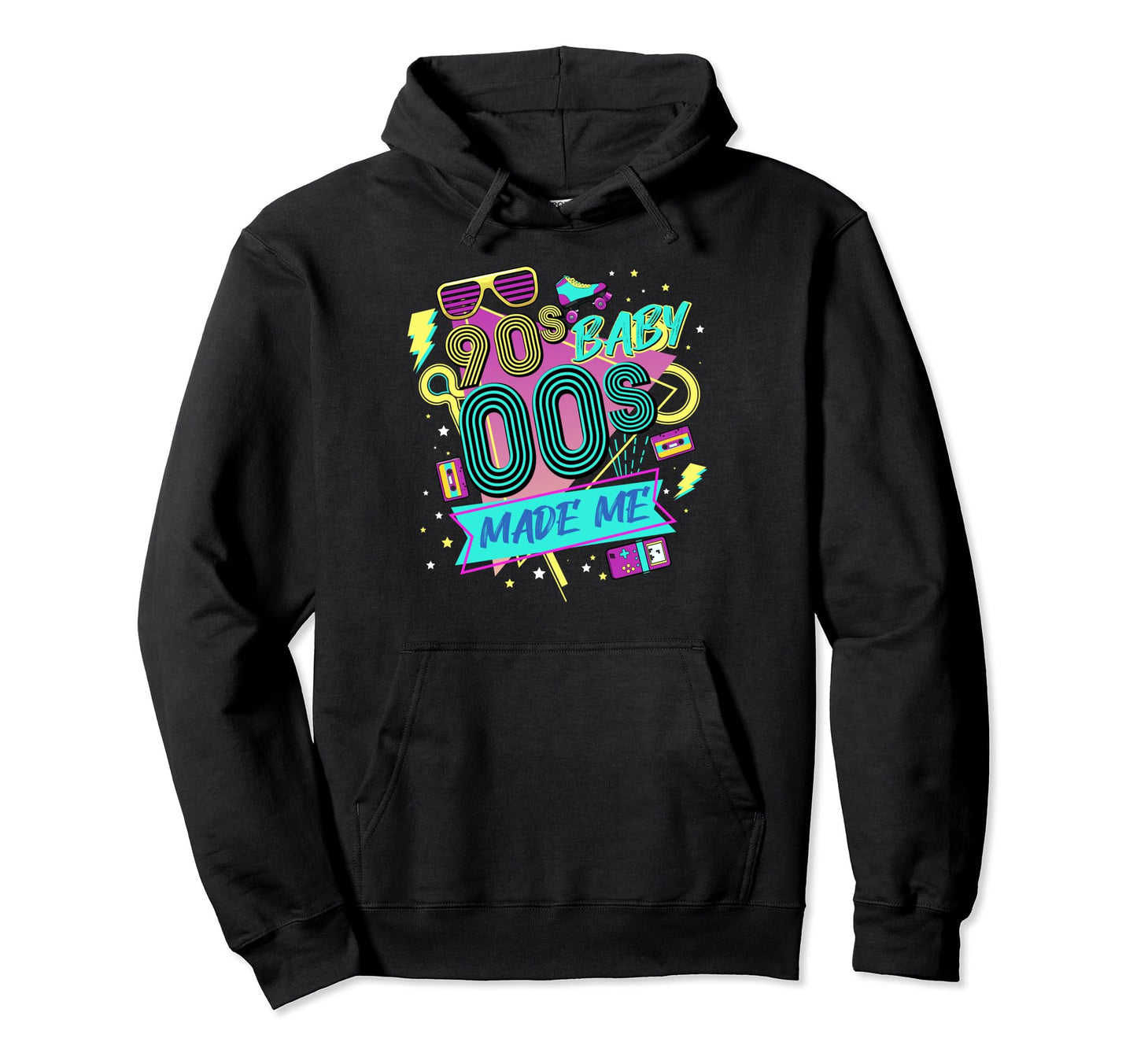 1990S 2000S Made Me Nostalgia Disco Hoodie - Graphic Print Men Women - T-Shirt, Sweatshirt, Hoodie