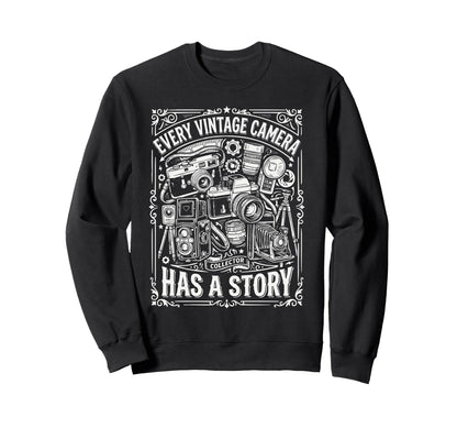 Camera Collector Photography Sweatshirt - Minimalist Print Unisex - T-Shirt, Sweatshirt, Hoodie