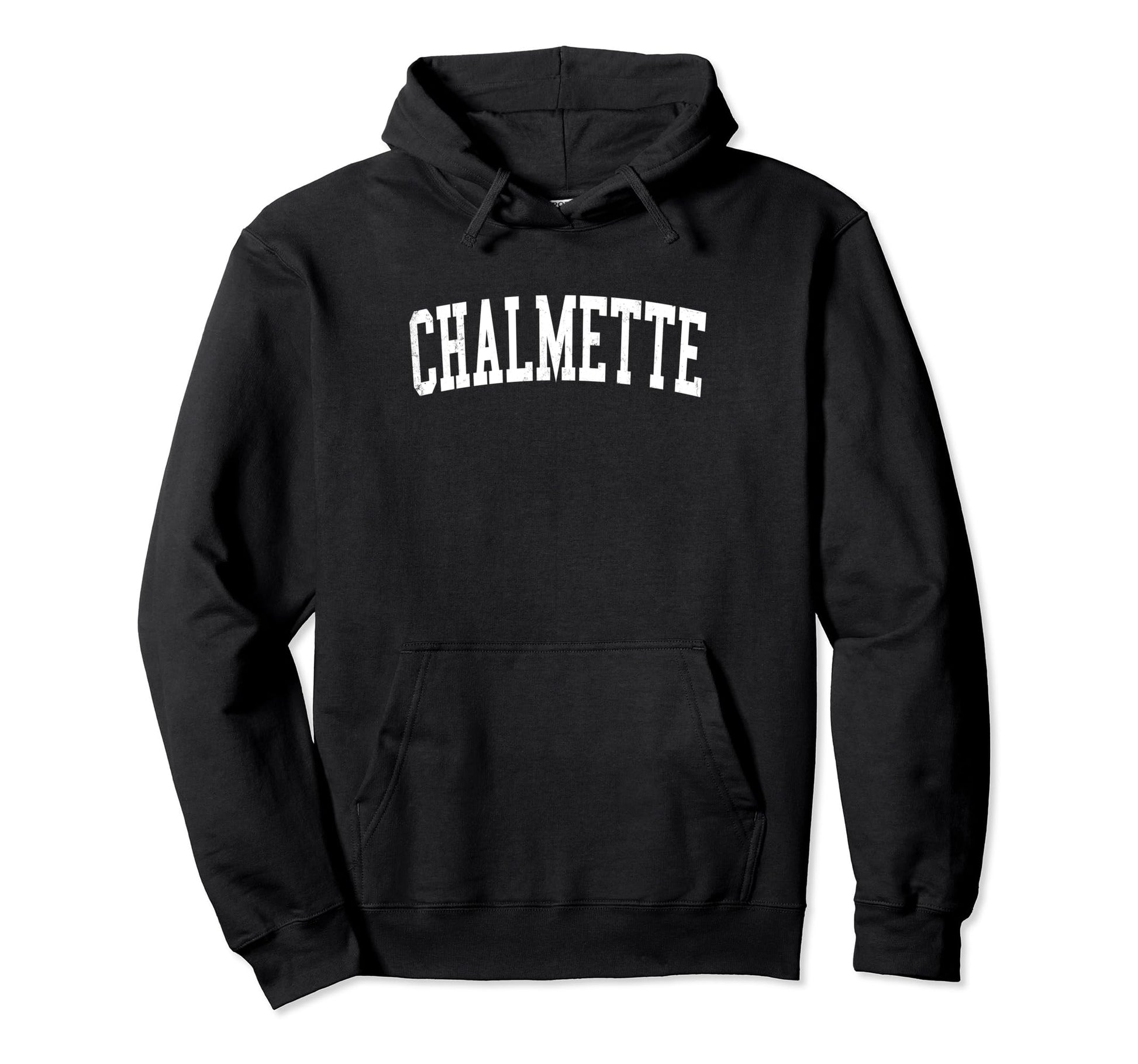 Chalmette La Distressed White Varsity Hoodie - Custom Art Print Men Women - T-Shirt, Sweatshirt, Hoodie
