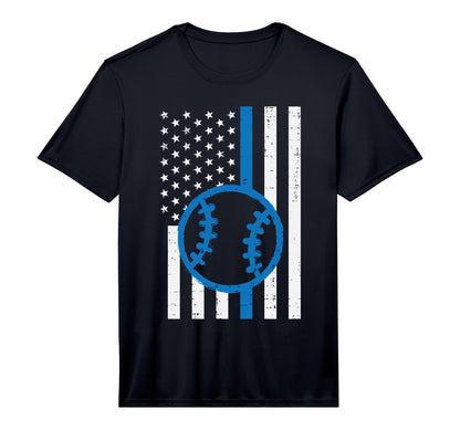 Us Flag Thin Blue Line Baseball T-Shirt - Streetwear Style Unisex - T-Shirt, Sweatshirt, Hoodie