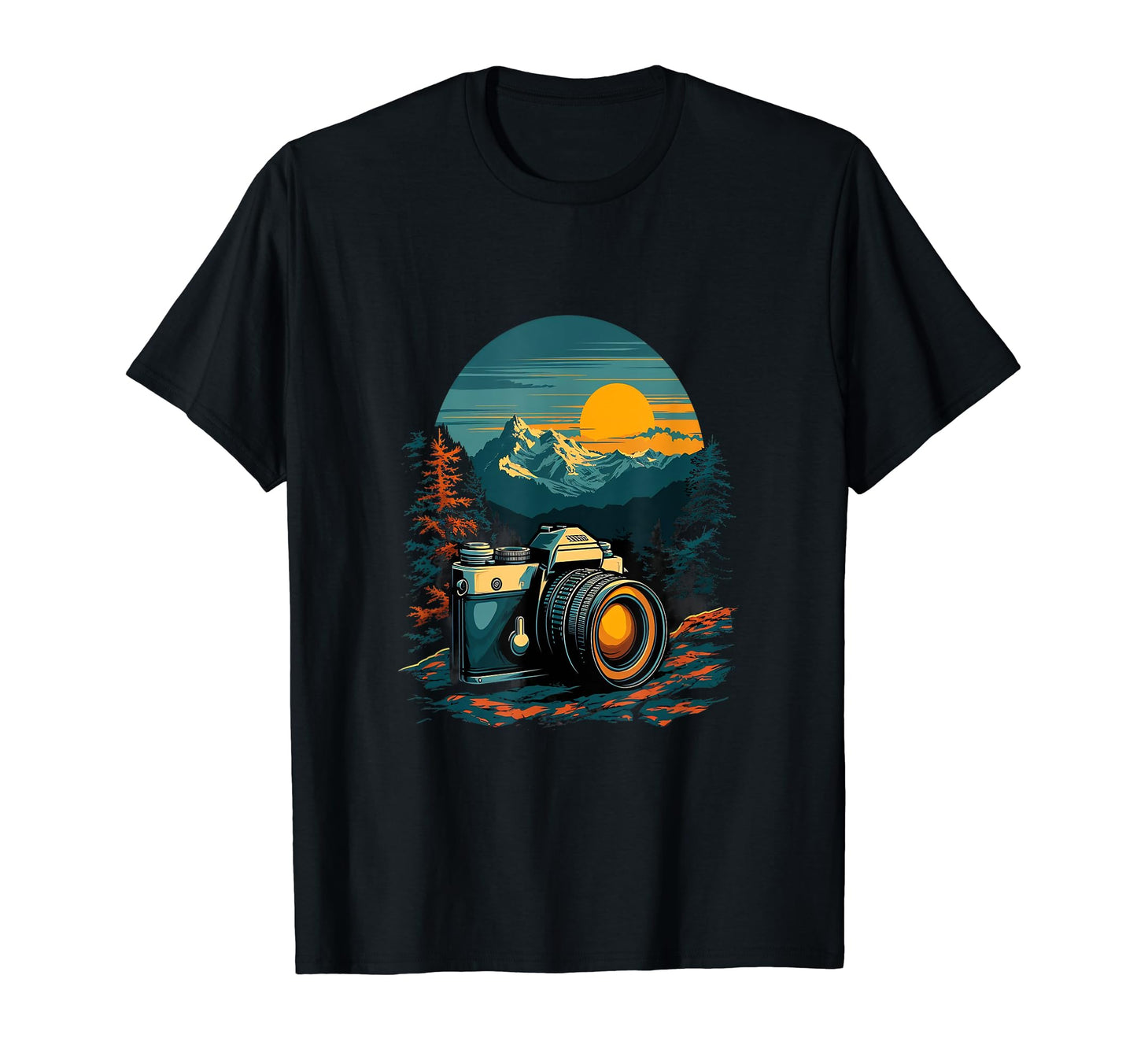 Photography Camera Mountain Nature T-Shirt - Graphic Print Men Women - T-Shirt, Sweatshirt, Hoodie