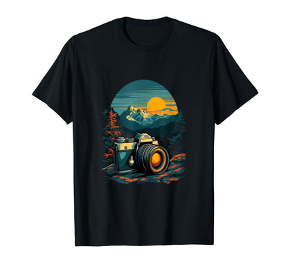 Photography Camera Mountain Nature T-Shirt - Graphic Print Men Women - T-Shirt, Sweatshirt, Hoodie