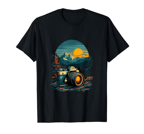 Photography Camera Mountain Nature T-Shirt - Graphic Print Men Women - T-Shirt, Sweatshirt, Hoodie