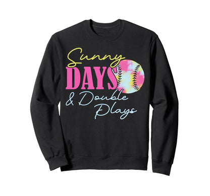 Softball Season Game Day Vibes Sunny Sweatshirt - Minimalist Print Unisex - T-Shirt, Sweatshirt, Hoodie
