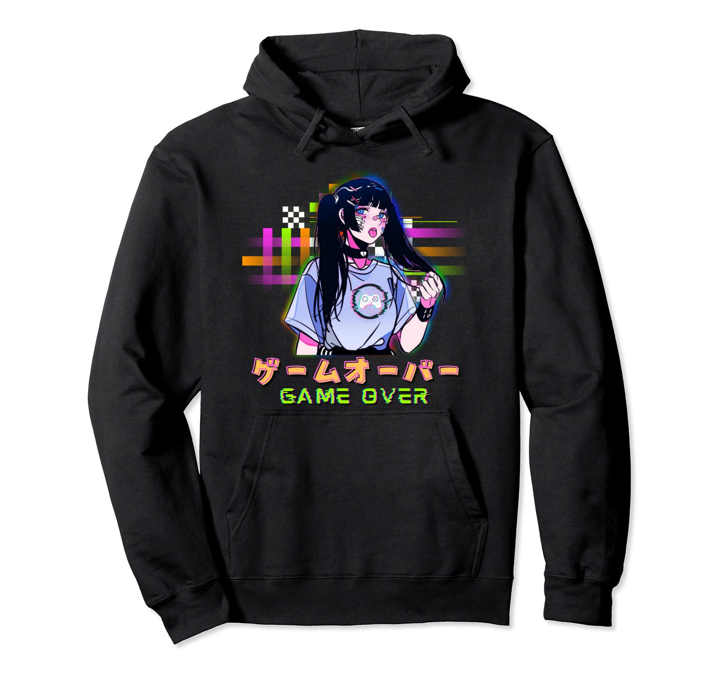 Japanese Vaporwave Sad Anime Game Hoodie - Custom Art Print for Adults - T-Shirt, Sweatshirt, Hoodie