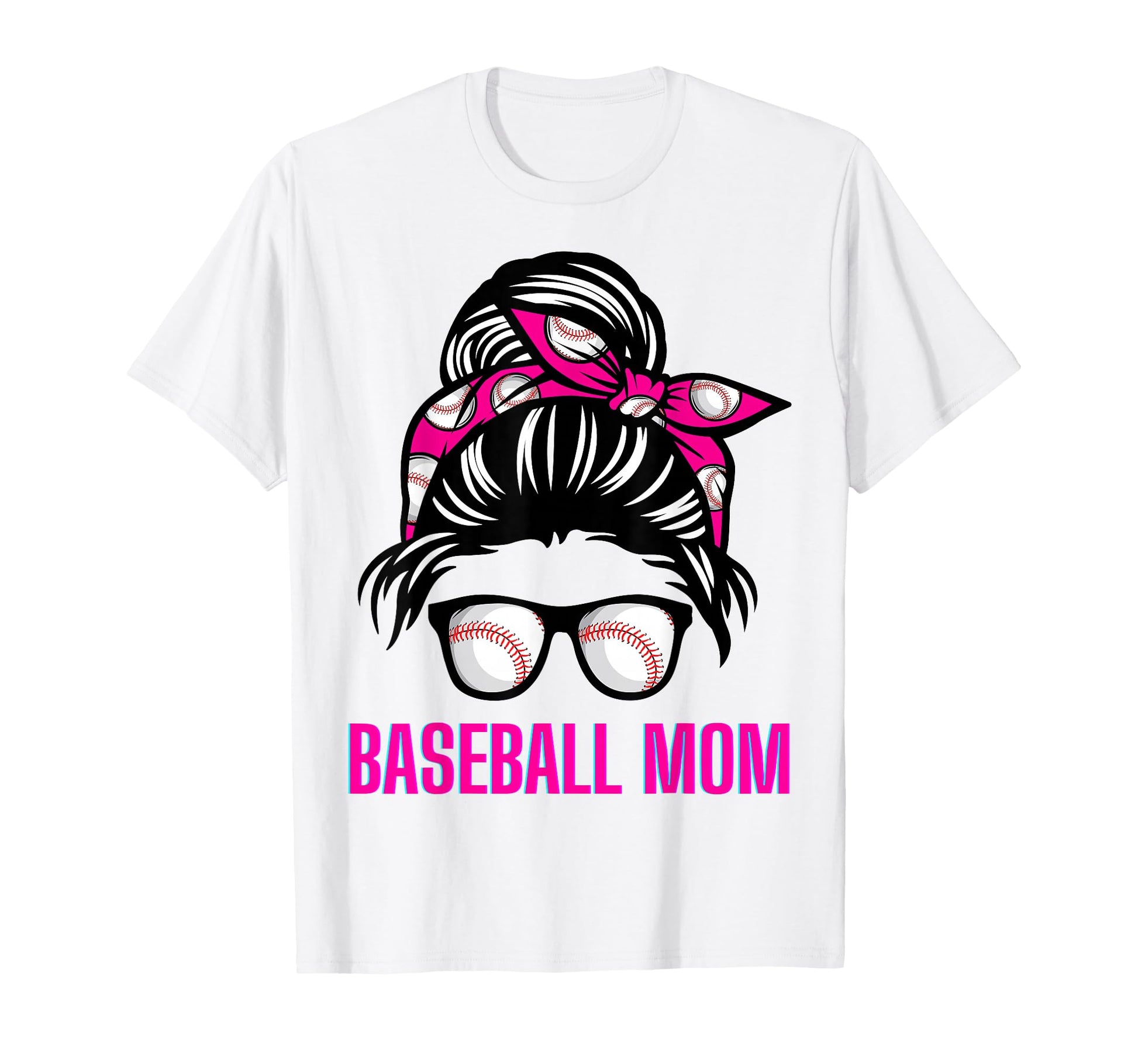 Messy Bun Baseball Momma Life Funny Mom T-Shirt - Unique Graphic Unisex - T-Shirt, Sweatshirt, Hoodie
