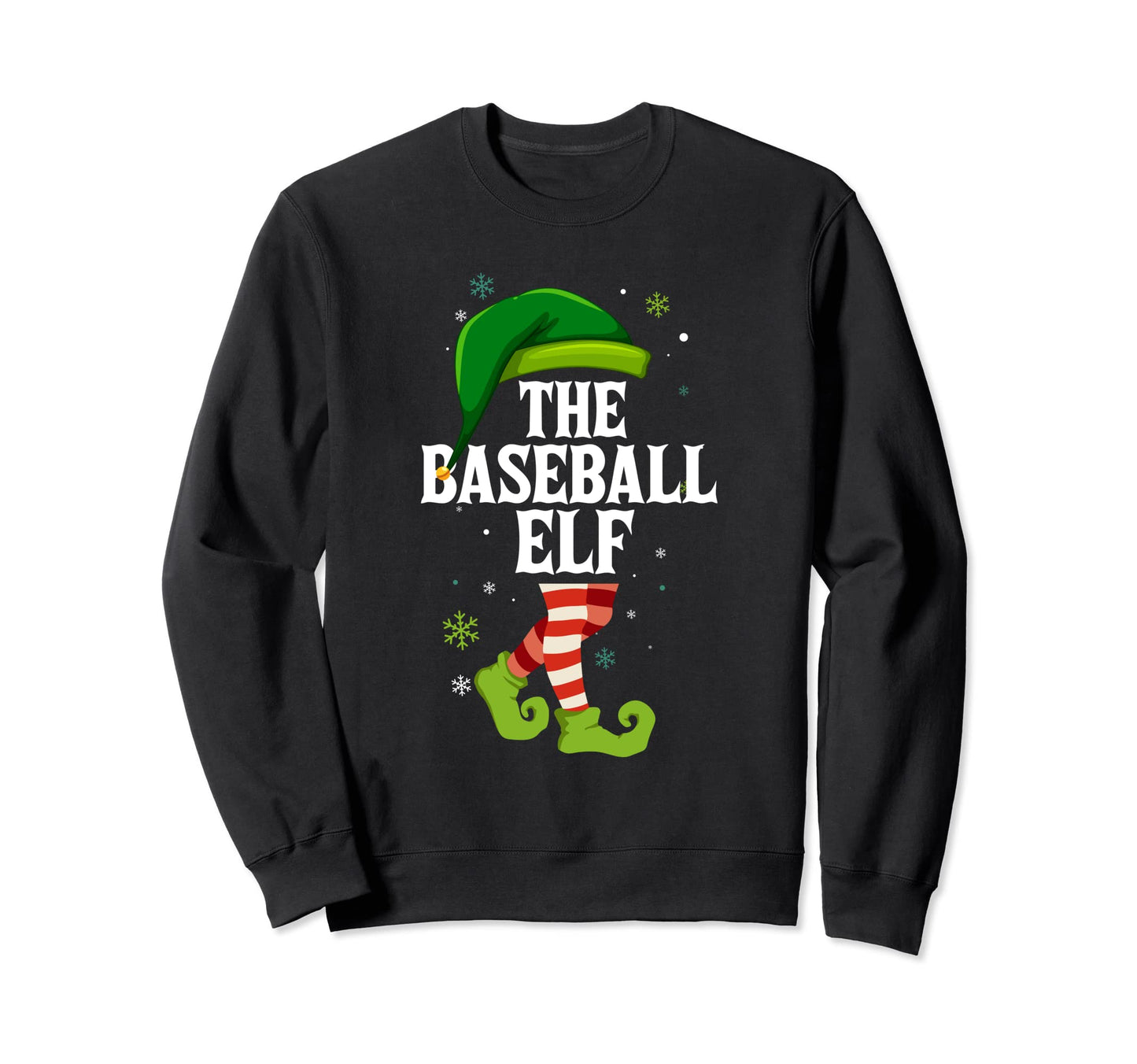 Baseball Elf Matching Family Group Sweatshirt - Novelty Apparel for Adults - T-Shirt, Sweatshirt, Hoodie