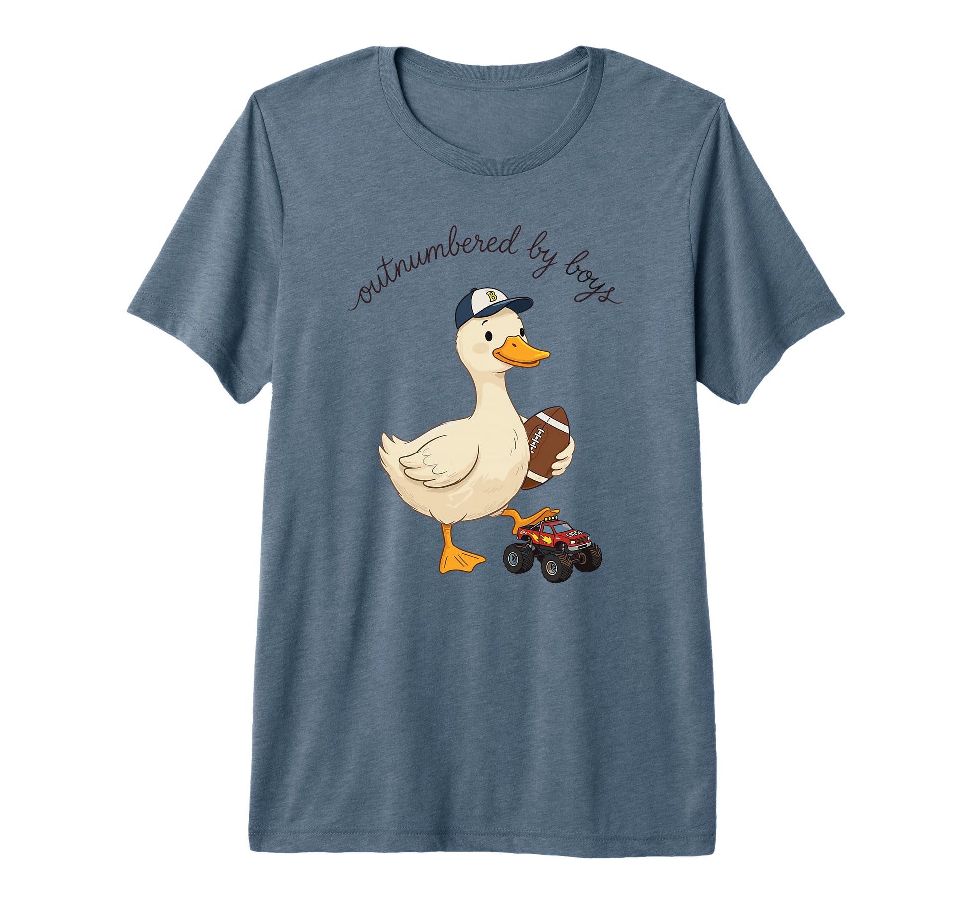 Outnumbered Football Duck Truck Mom T-Shirt - Custom Art Print Men Women - T-Shirt, Sweatshirt, Hoodie