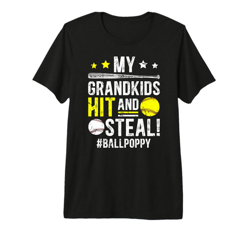 Mens Ball Poppy Baseball Softball T-Shirt - Custom Art Print Men Women - T-Shirt, Sweatshirt, Hoodie
