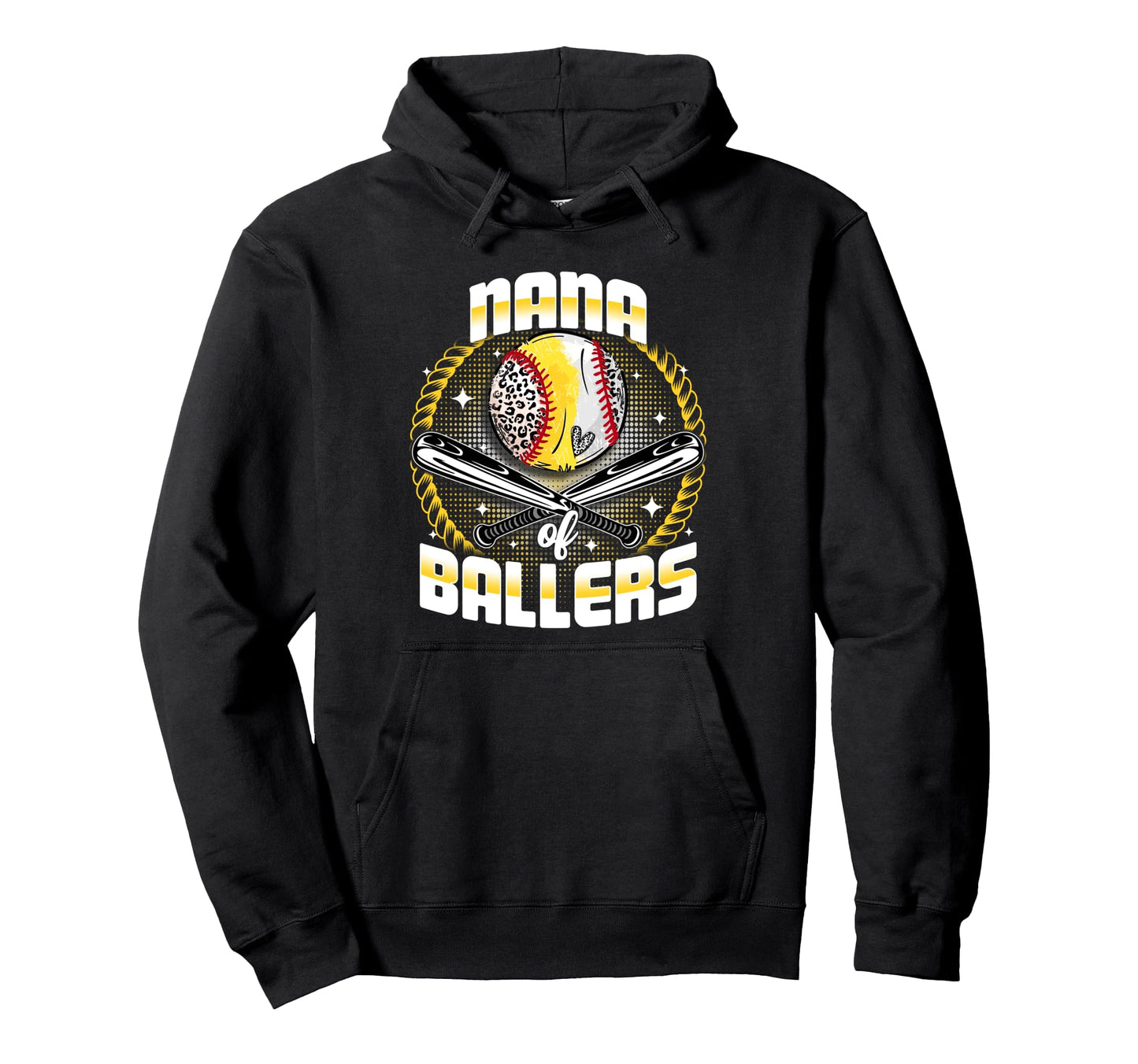 Baseball Softball Nana Ballers Mothers Day Hoodie - Unique Graphic Unisex - T-Shirt, Sweatshirt, Hoodie