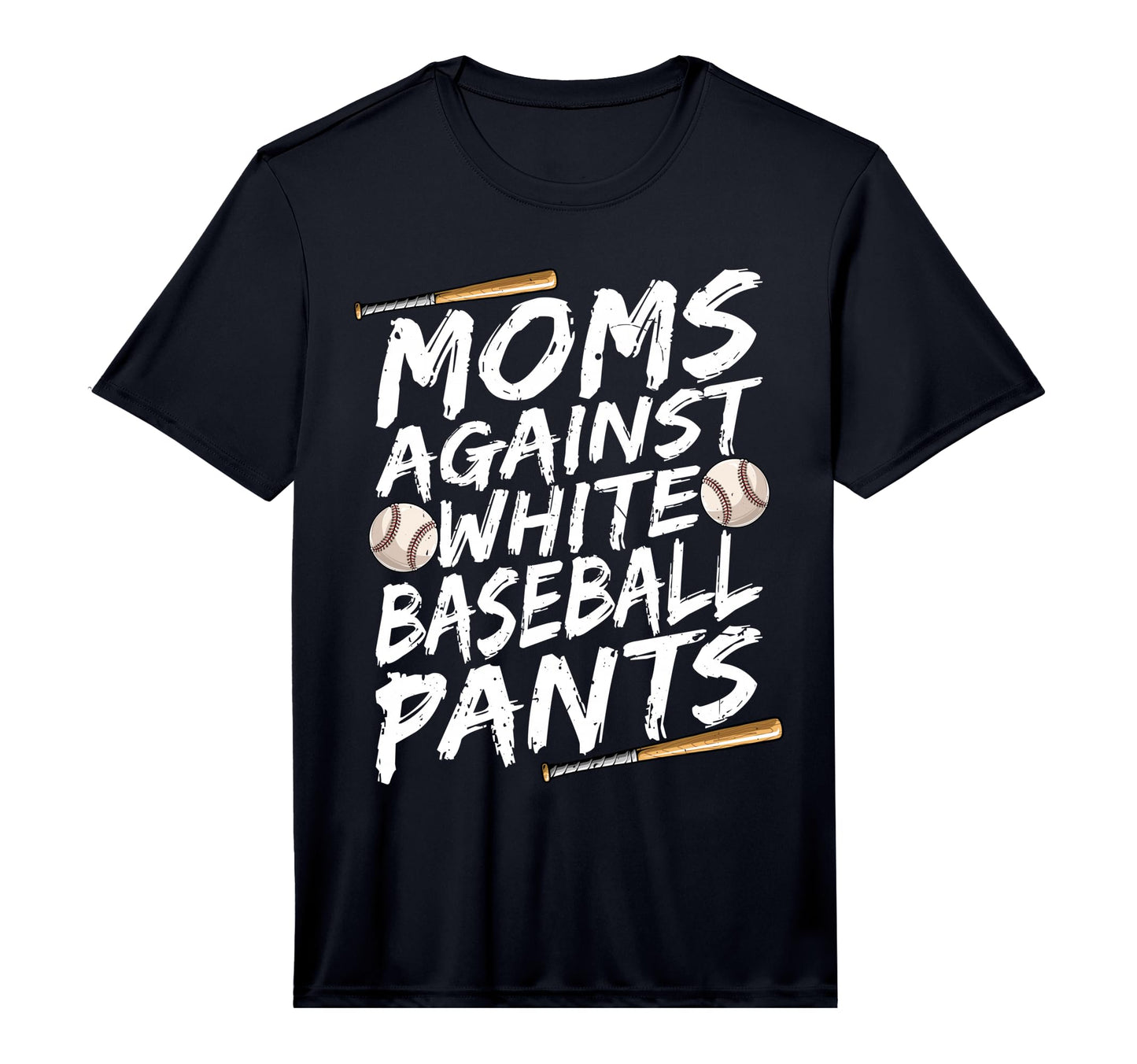 Mens Mom Against White Baseball Pants T-Shirt - Unique Graphic for Adults - T-Shirt, Sweatshirt, Hoodie