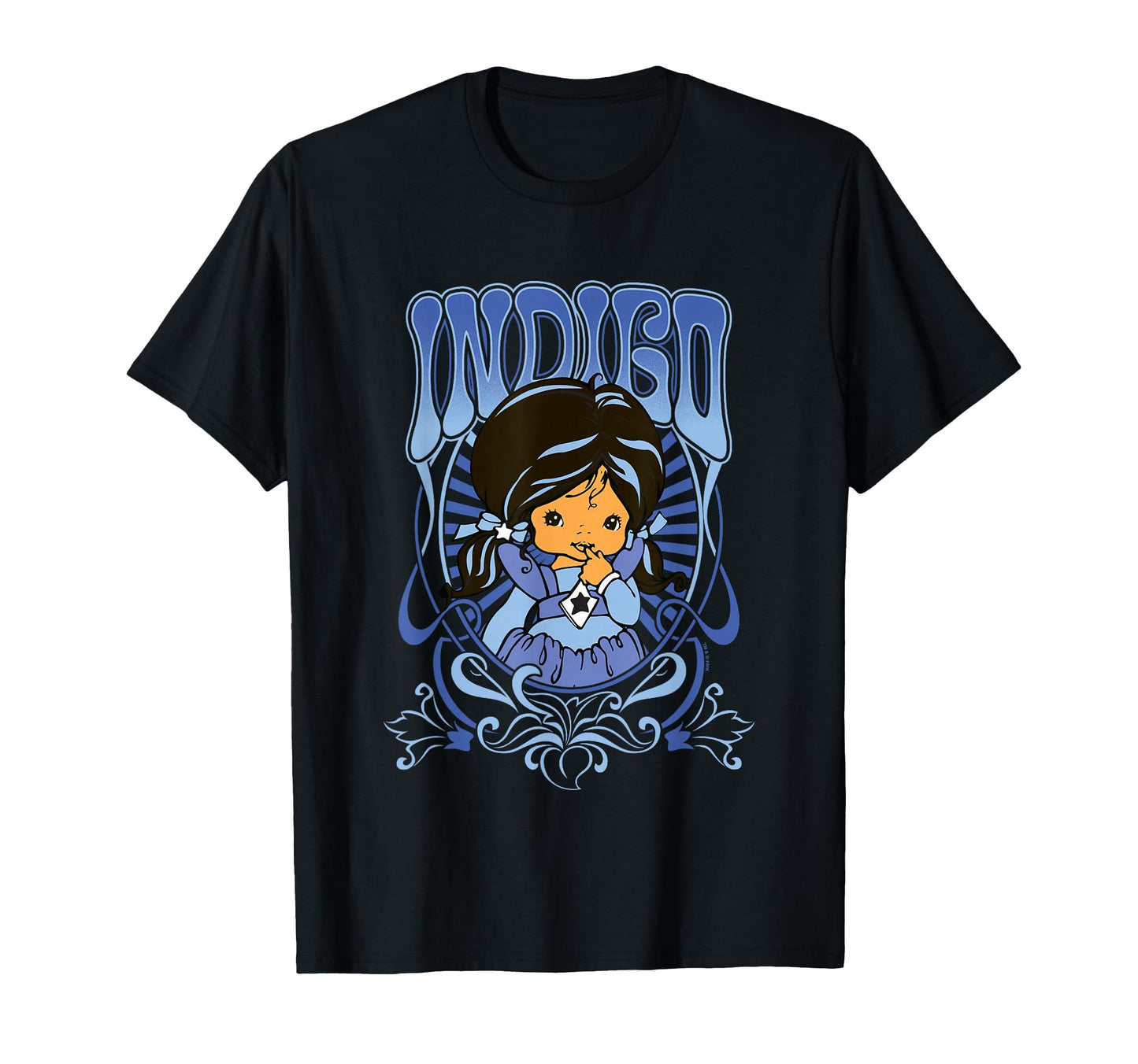 Rainbow Brite Indigo Nouveau Portrait T-Shirt - Graphic Print for Adults - T-Shirt, Sweatshirt, Hoodie