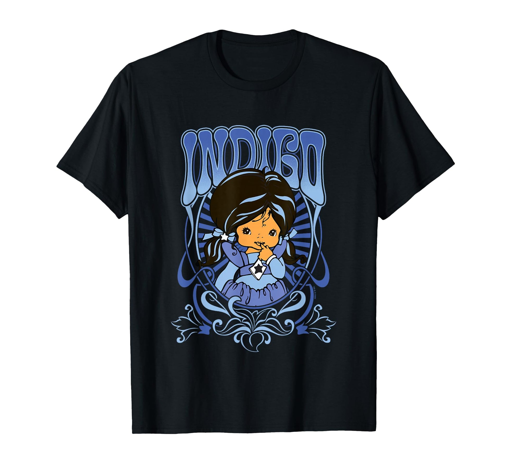 Rainbow Brite Indigo Nouveau Portrait T-Shirt - Graphic Print for Adults - T-Shirt, Sweatshirt, Hoodie