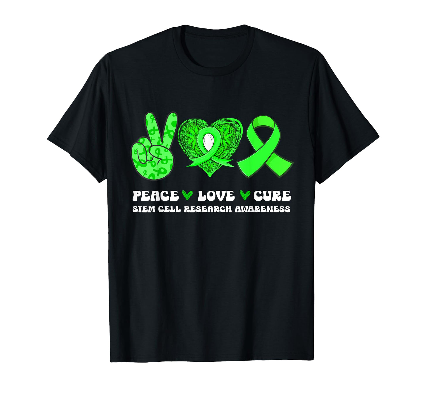 Peace Love Cure Stem Cell Research T-Shirt - Minimalist Print Unisex - T-Shirt, Sweatshirt, Hoodie