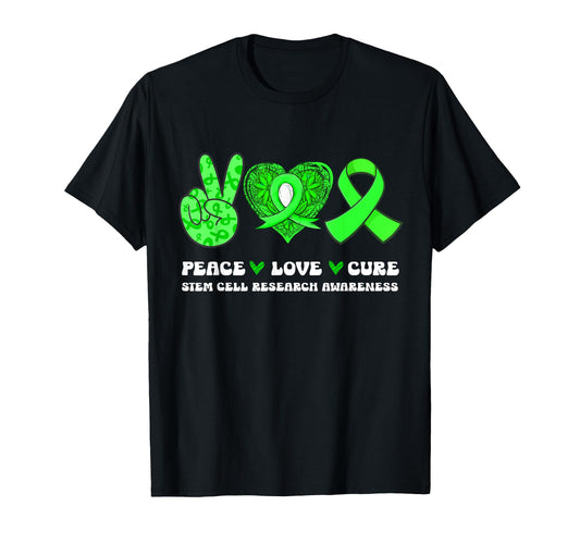 Peace Love Cure Stem Cell Research T-Shirt - Minimalist Print Unisex - T-Shirt, Sweatshirt, Hoodie