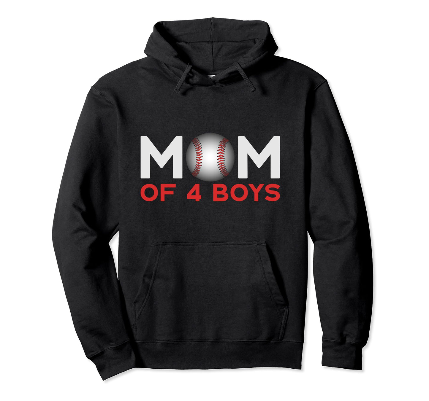 Mom 4 Baseball Mothers Day Hoodie - Aesthetic Graphic for Adults - T-Shirt, Sweatshirt, Hoodie