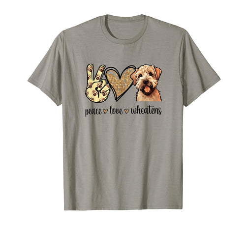 Womens Peace Love Wheaten Terrier T-Shirt - Fun Novelty Design for Adults - T-Shirt, Sweatshirt, Hoodie