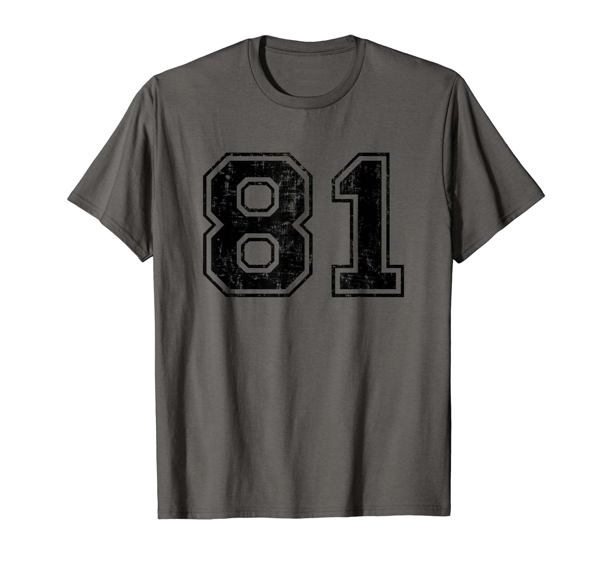 Number 81 Varsity Distressed Sport T-Shirt - Casual Everyday Wear Unisex - T-Shirt, Sweatshirt, Hoodie