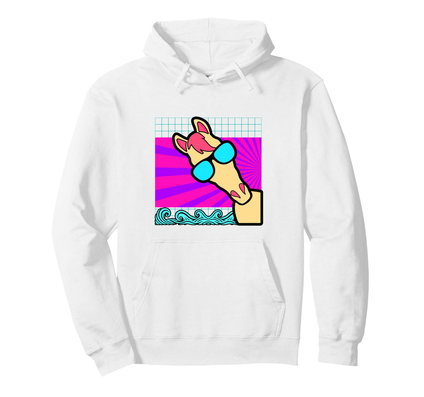Aesthetic Vaporwave Outfits Horse Hoodie - Custom Art Print Unisex - T-Shirt, Sweatshirt, Hoodie
