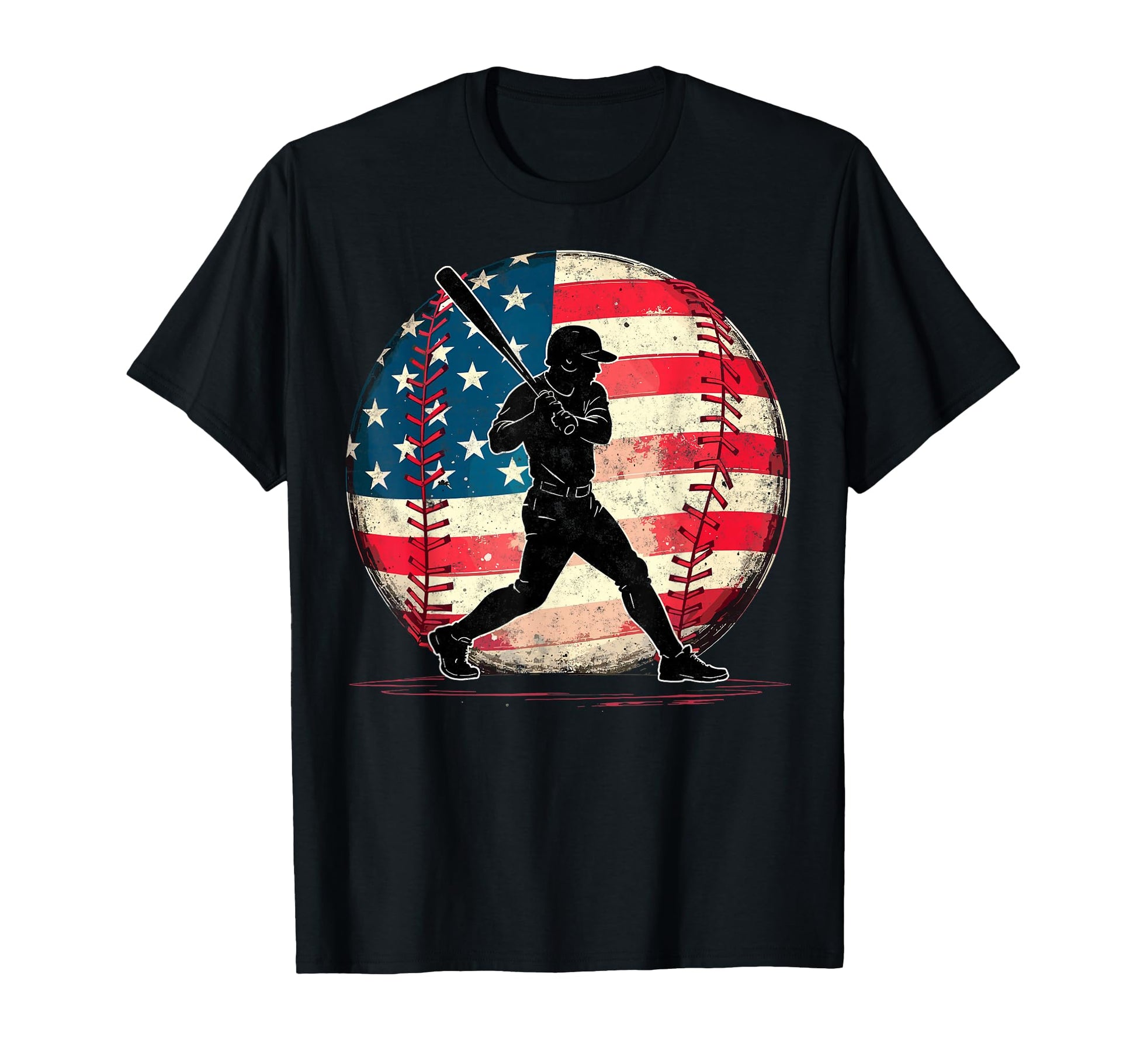 Baseball Us Flag Baseball Lover Dad T-Shirt - Aesthetic Graphic for Adults - T-Shirt, Sweatshirt, Hoodie