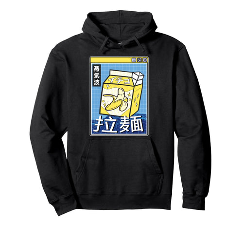 Banana Milk Carton Kawaii Vaporwave Hoodie - Unique Graphic Men Women - T-Shirt, Sweatshirt, Hoodie