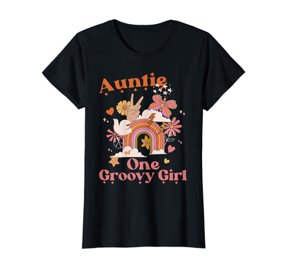 Auntie One Groovy Boho Hippie Rainbow T-Shirt - Fun Novelty Design Unisex - T-Shirt, Sweatshirt, Hoodie