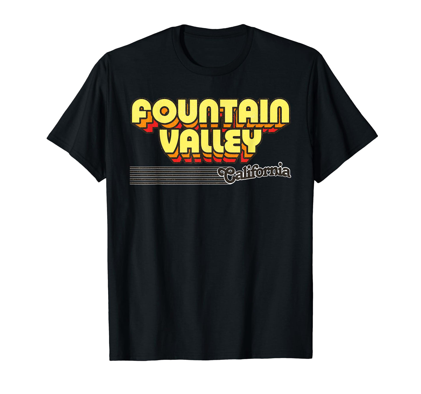 Fountain Valley California Stripes T-Shirt - Unique Graphic Unisex - T-Shirt, Sweatshirt, Hoodie