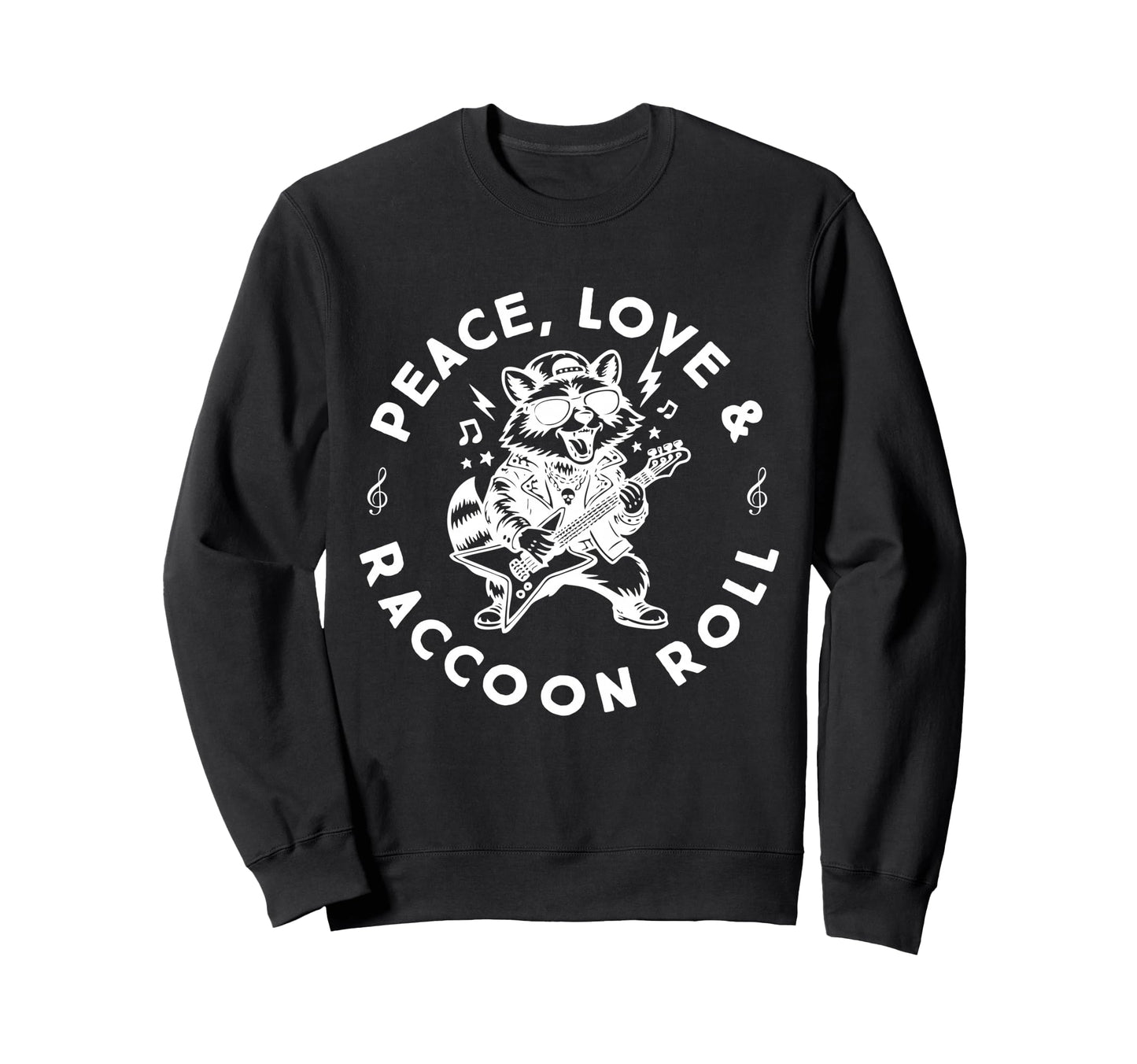 Raccoon Rock And Roll Music Raccoon Sweatshirt - Trendy Graphic Men Women - T-Shirt, Sweatshirt, Hoodie