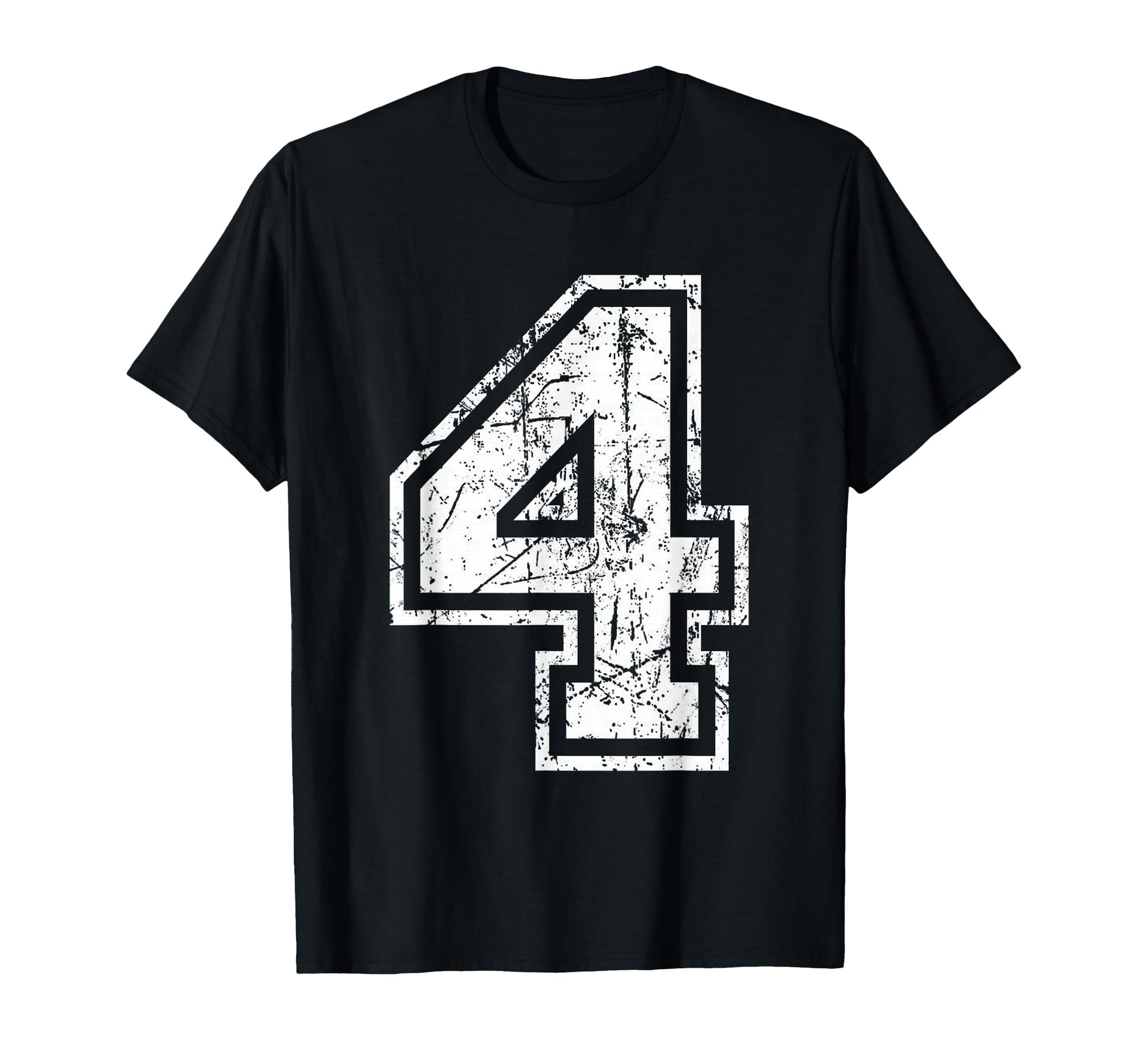 Sports Jersey Grunge Number 4 Fan Team T-Shirt - Streetwear Style Unisex - T-Shirt, Sweatshirt, Hoodie
