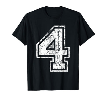 Sports Jersey Grunge Number 4 Fan Team T-Shirt - Streetwear Style Unisex - T-Shirt, Sweatshirt, Hoodie