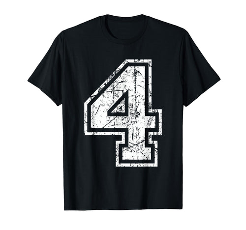 Sports Jersey Grunge Number 4 Fan Team T-Shirt - Streetwear Style Unisex - T-Shirt, Sweatshirt, Hoodie