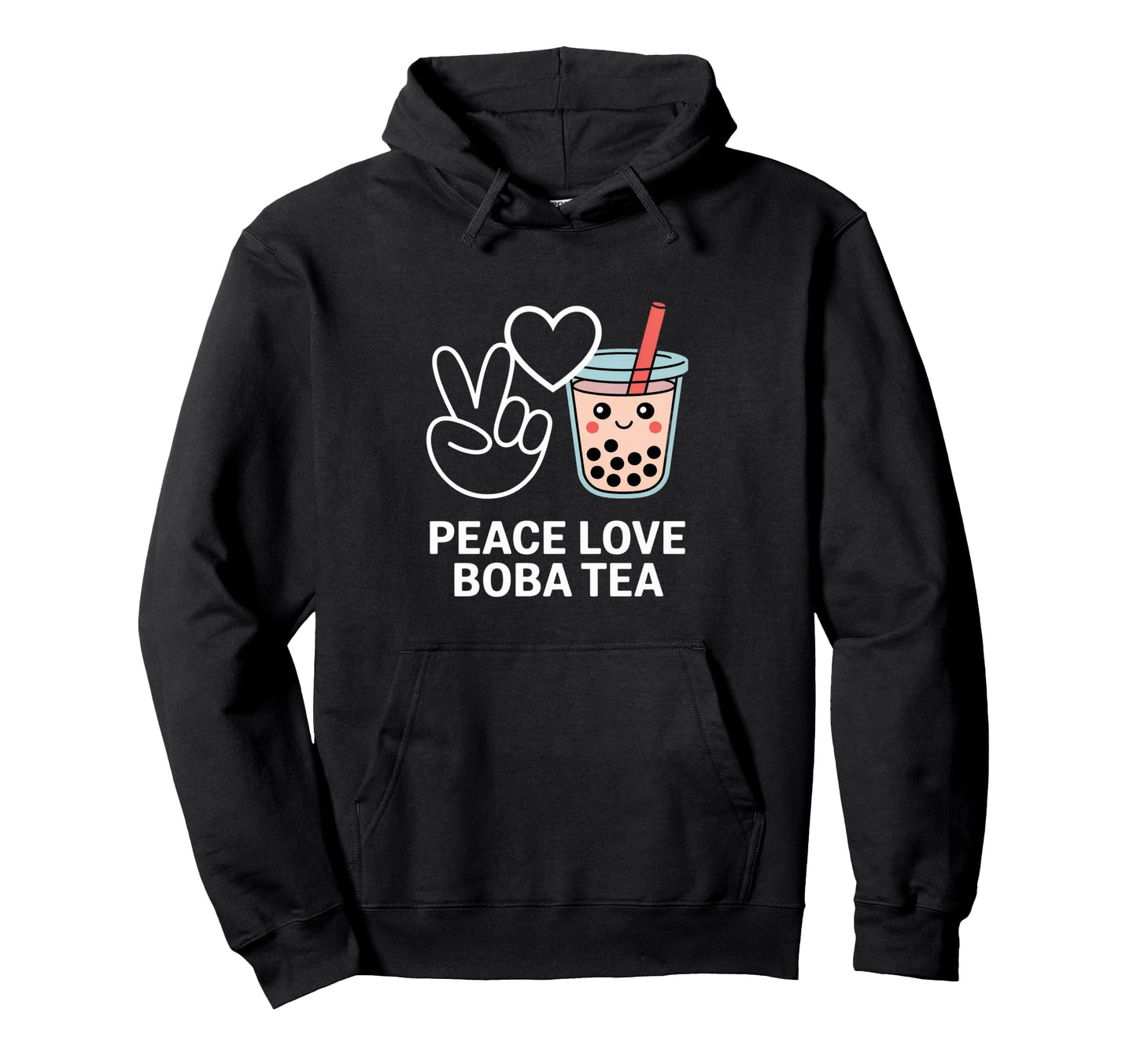 Peace Love Boba Tea Hoodie - Novelty Apparel Unisex - T-Shirt, Sweatshirt, Hoodie