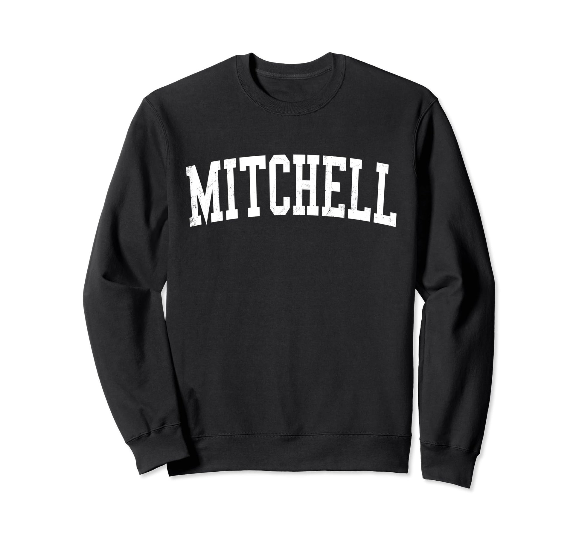 Mitchell Sd Distressed White Varsity Sweatshirt - Unique Graphic Men Women - T-Shirt, Sweatshirt, Hoodie