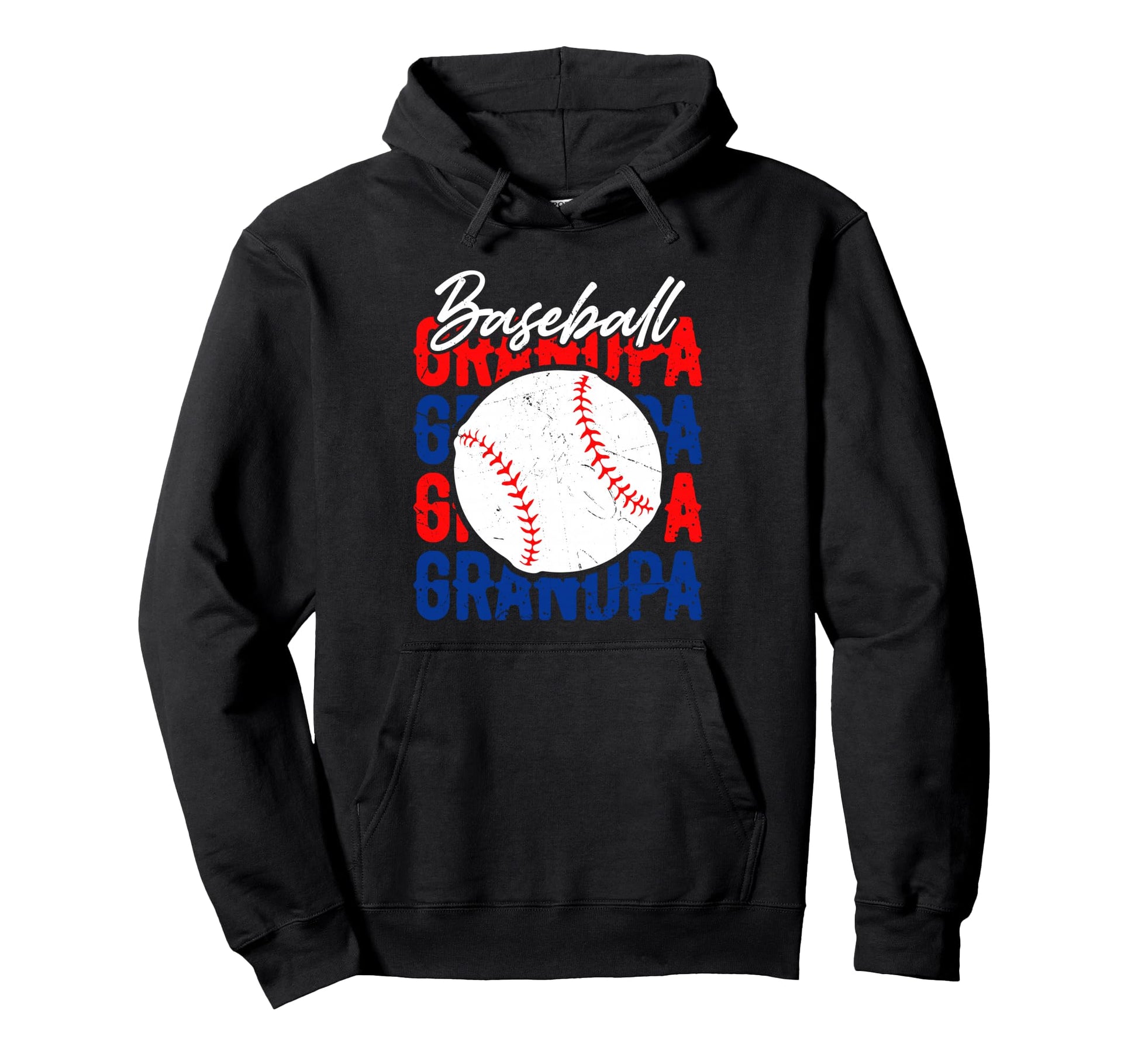 Baseball Grandpa Distressed Usa Hoodie - Streetwear Style Unisex - T-Shirt, Sweatshirt, Hoodie