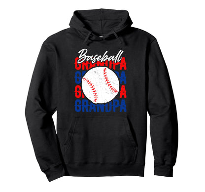 Baseball Grandpa Distressed Usa Hoodie - Streetwear Style Unisex - T-Shirt, Sweatshirt, Hoodie