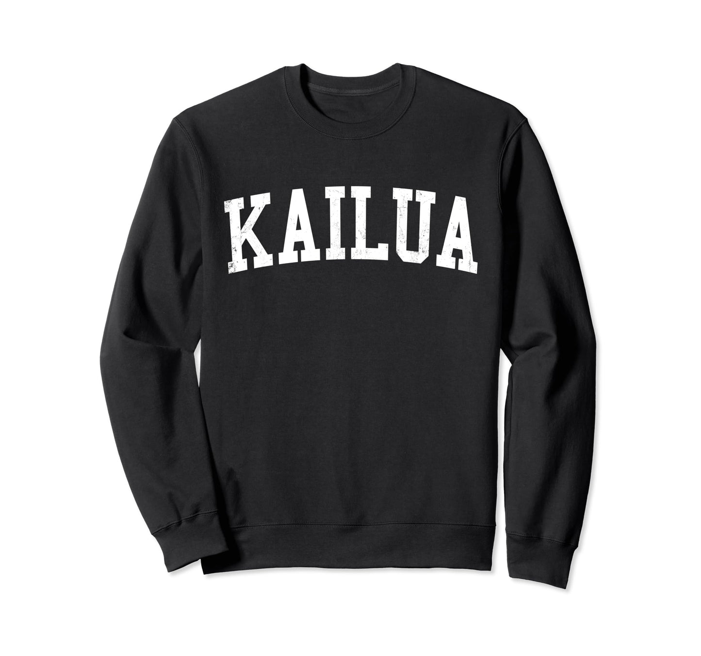 Kailua Hi Distressed White Varsity Sweatshirt - Aesthetic Graphic Men Women - T-Shirt, Sweatshirt, Hoodie